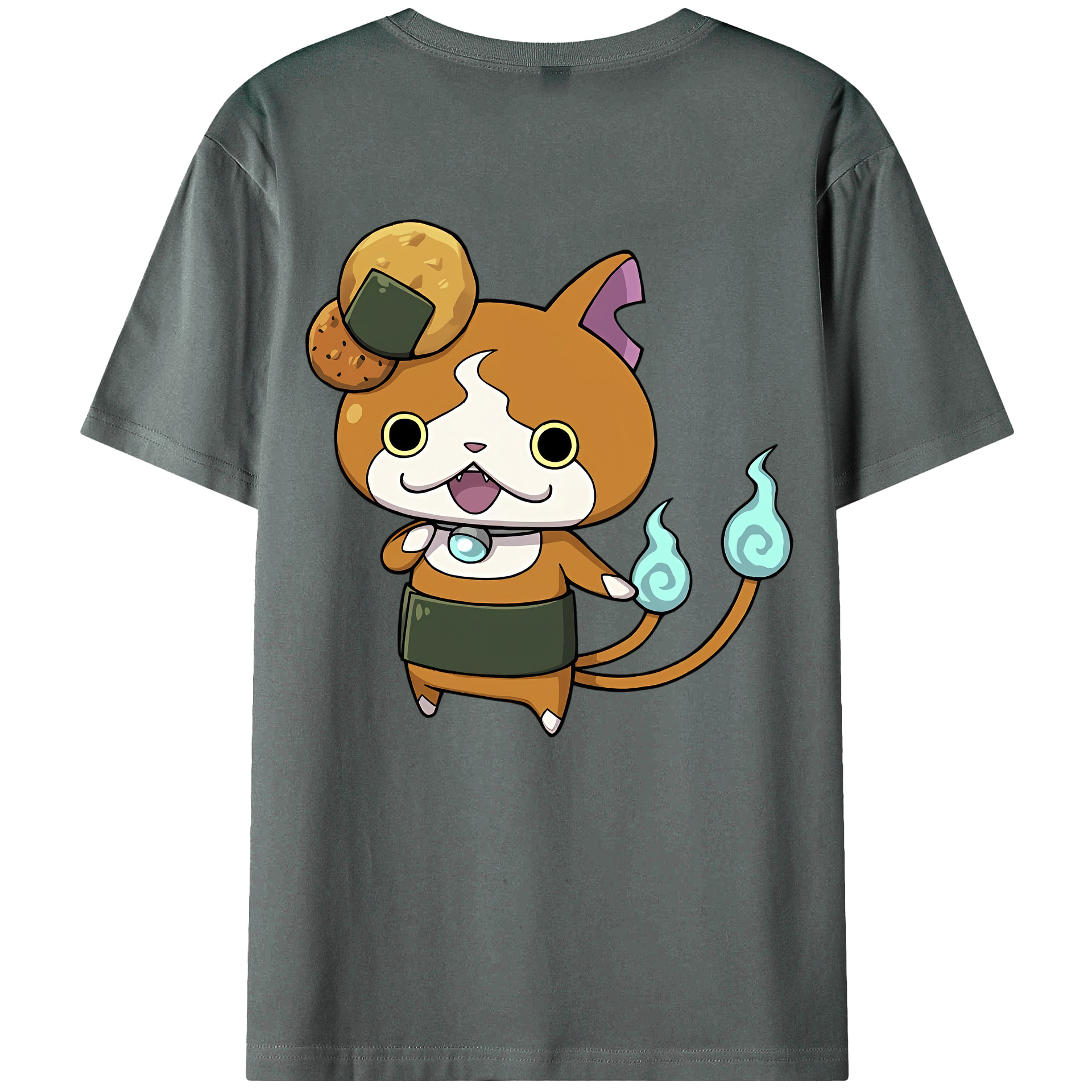 （画像用） 妖怪ウォッチ Yo-kai Watch 綿100％ メンズ半袖Tシャツ（バックプリント） 通気性